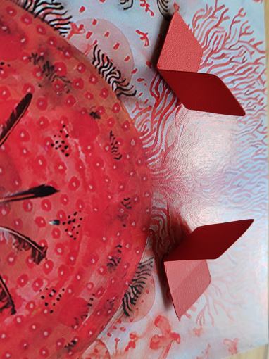 náušnice KRIDLO-cervene